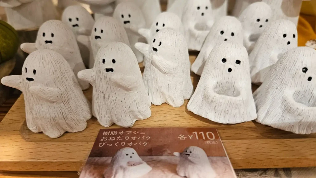 Cute ceramic ghost Halloween decorations in Japan