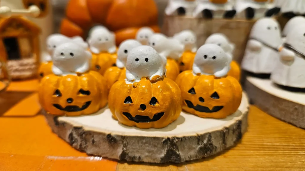 Cute pumpkin and ghost Halloween decorations in Japan