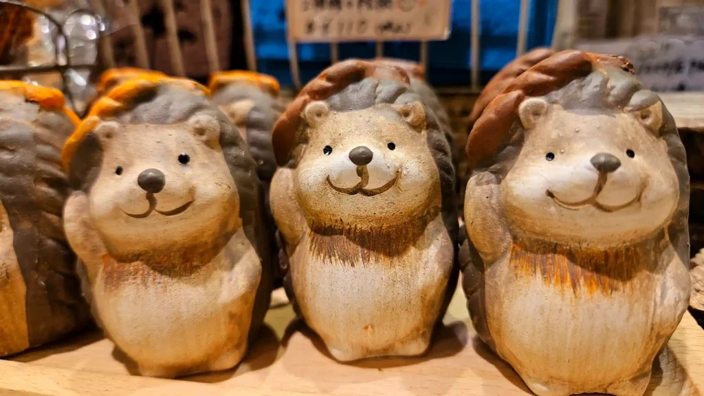 Cute hedgehog decorations for Japanese fall home decor